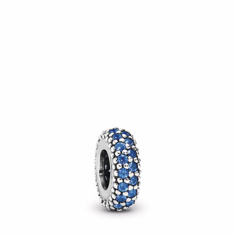 Pandora Inspiration Within Spacer Charm Ireland - Sterling Silver/Blue/Crystal - 540612VND